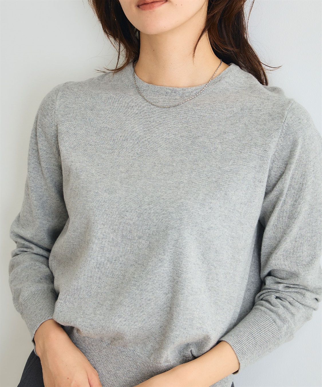 CROSS FUNCTION 《洗える》綿100％クルーネックベーシックニット_sub_27