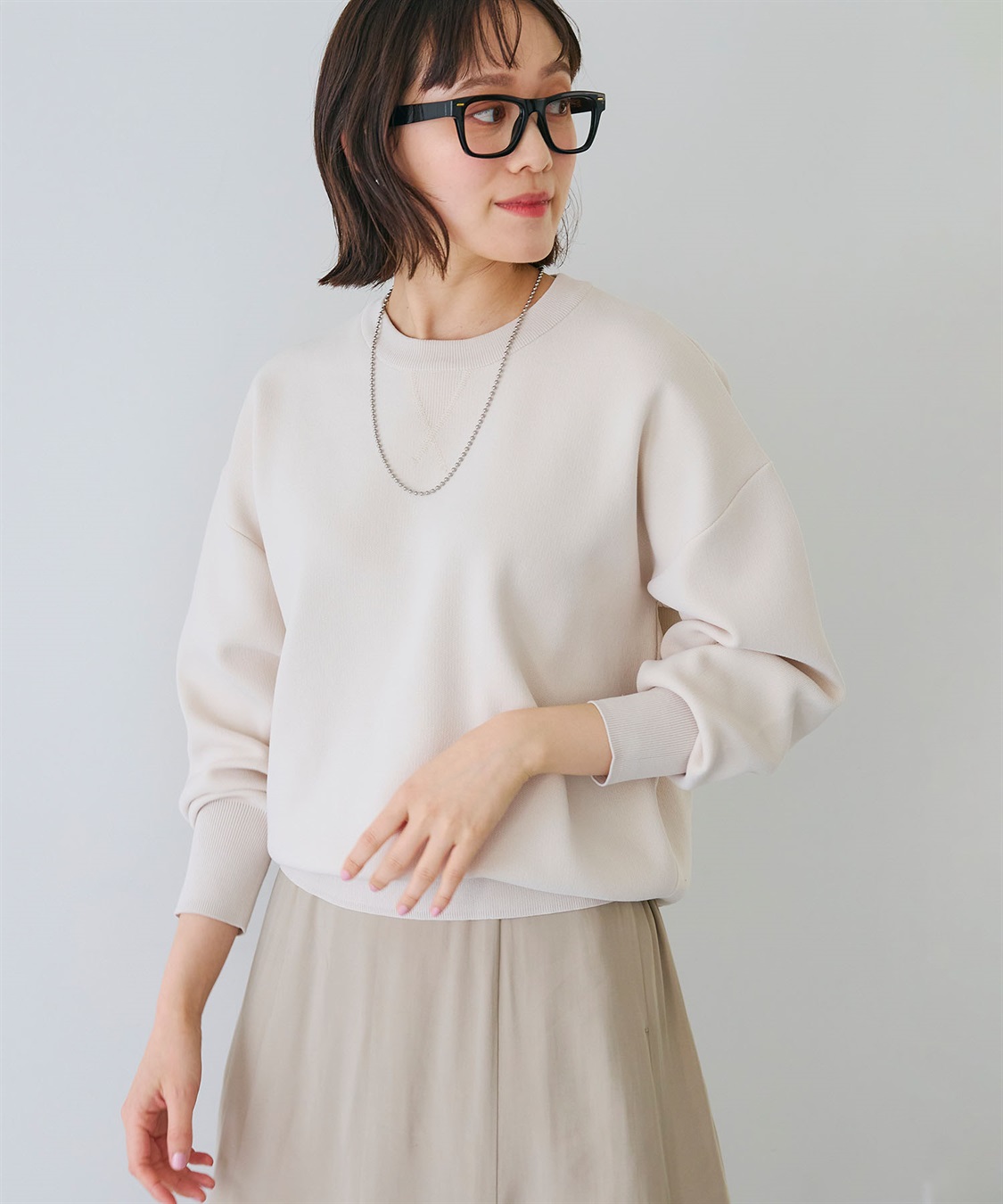 CROSS FUNCTION 《洗える》スウェットライクニットプルオーバー_sub_1