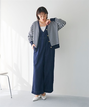CROSS FUNCTION 《洗える》金釦ボーダーVネックカーディガン_subthumb_18