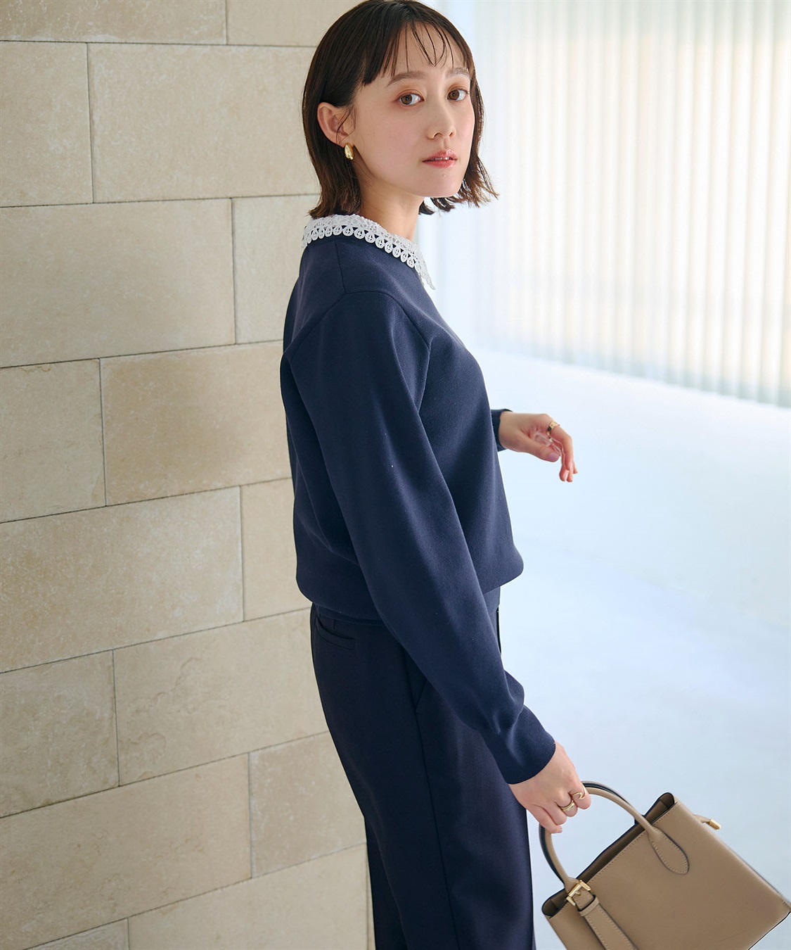 CROSS FUNCTION 《洗える》サマ美え レース襟ニットプルオーバー_sub_4