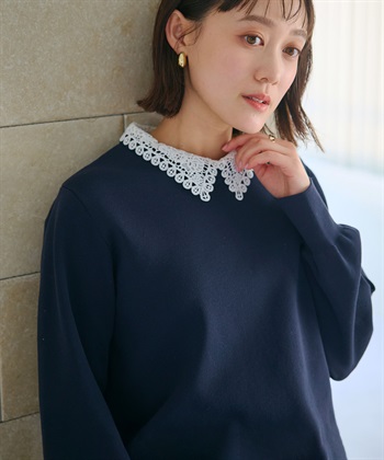 CROSS FUNCTION 《洗える》サマ美え レース襟ニットプルオーバー_subthumb_5