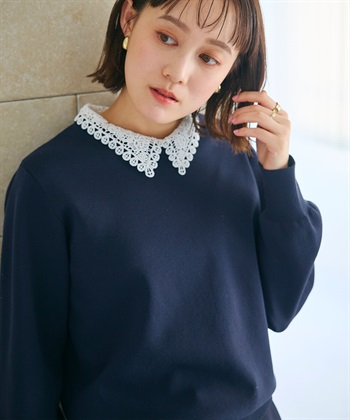 CROSS FUNCTION 《洗える》サマ美え レース襟ニットプルオーバー_subthumb_6