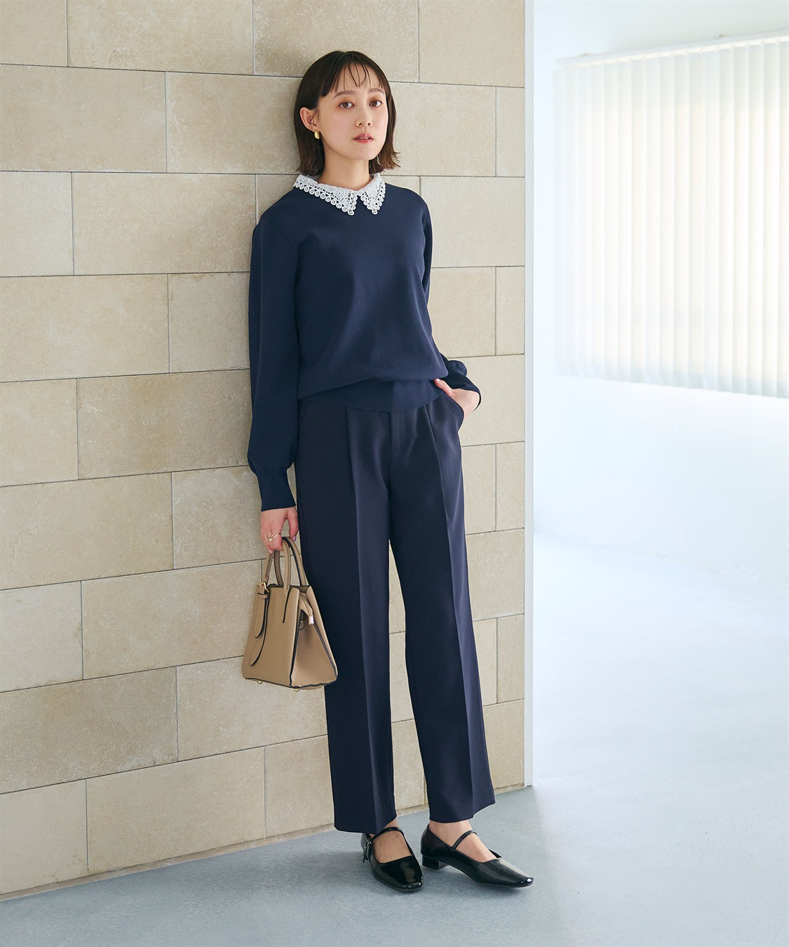 CROSS FUNCTION 《洗える》サマ美え レース襟ニットプルオーバー_sub_8