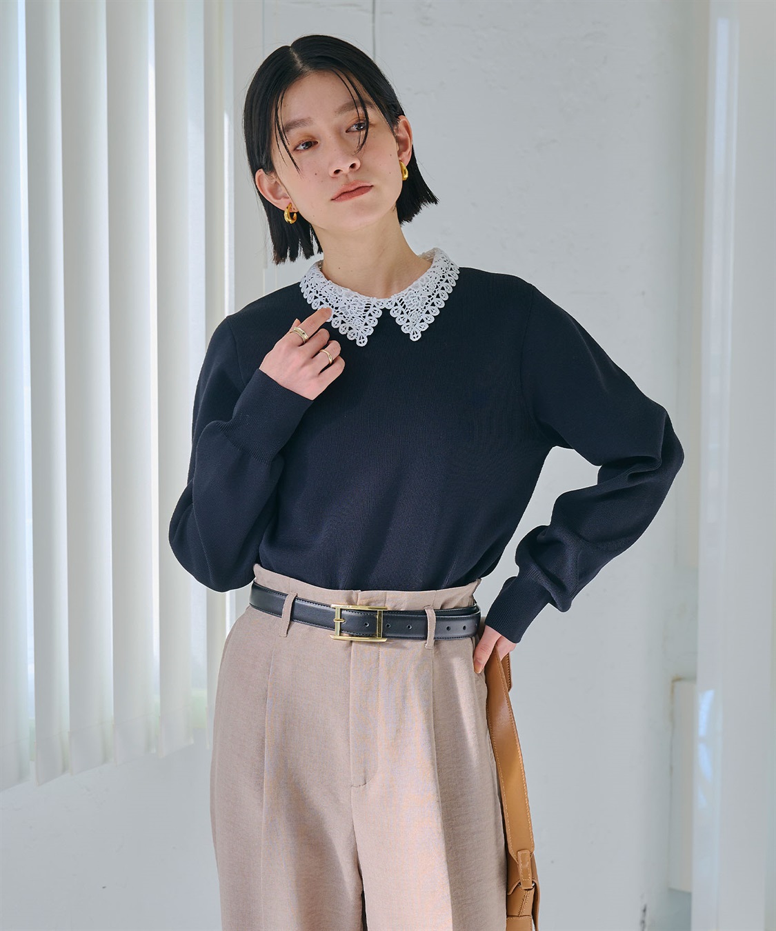 CROSS FUNCTION 《洗える》サマ美え レース襟ニットプルオーバー_sub_15