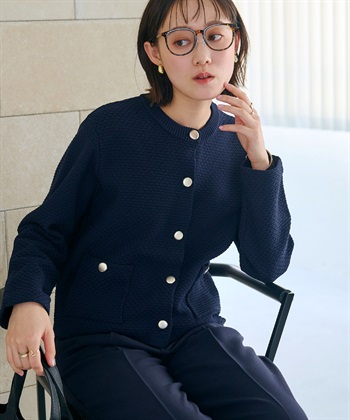 CROSS FUNCTION 《洗える》サマ美え 金釦ニットジャケット_subthumb_1