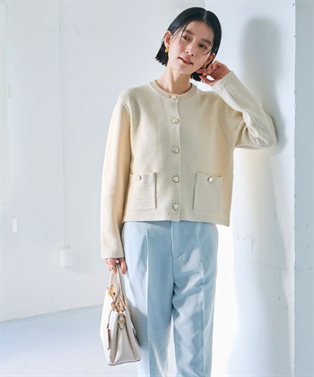 CROSS FUNCTION 《洗える》サマ美え 金釦ニットジャケット_subthumb_4