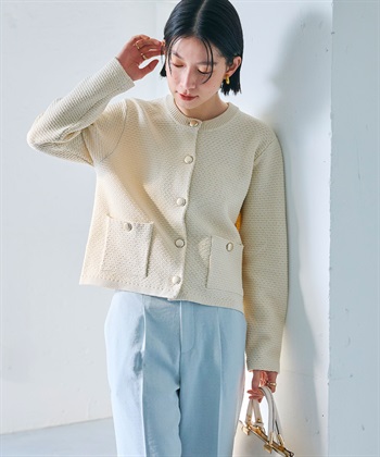 CROSS FUNCTION 《洗える》サマ美え 金釦ニットジャケット_subthumb_5