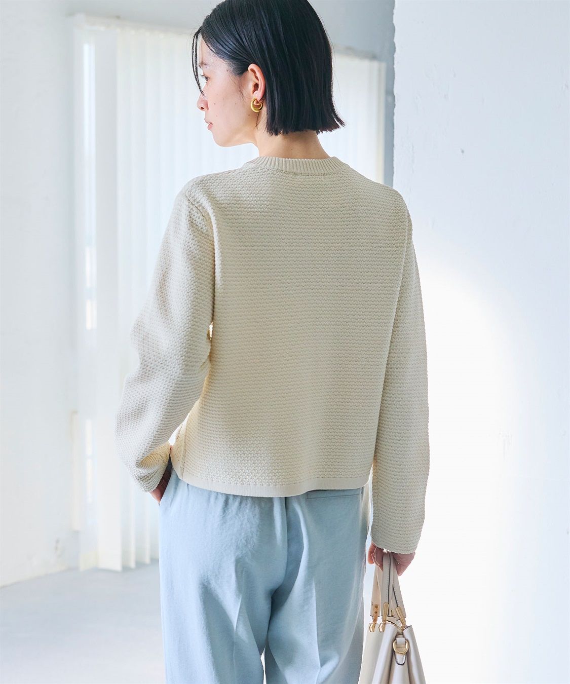 CROSS FUNCTION 《洗える》サマ美え 金釦ニットジャケット_sub_6