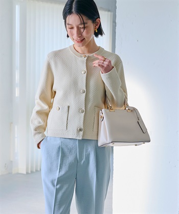 CROSS FUNCTION 《洗える》サマ美え 金釦ニットジャケット_subthumb_7