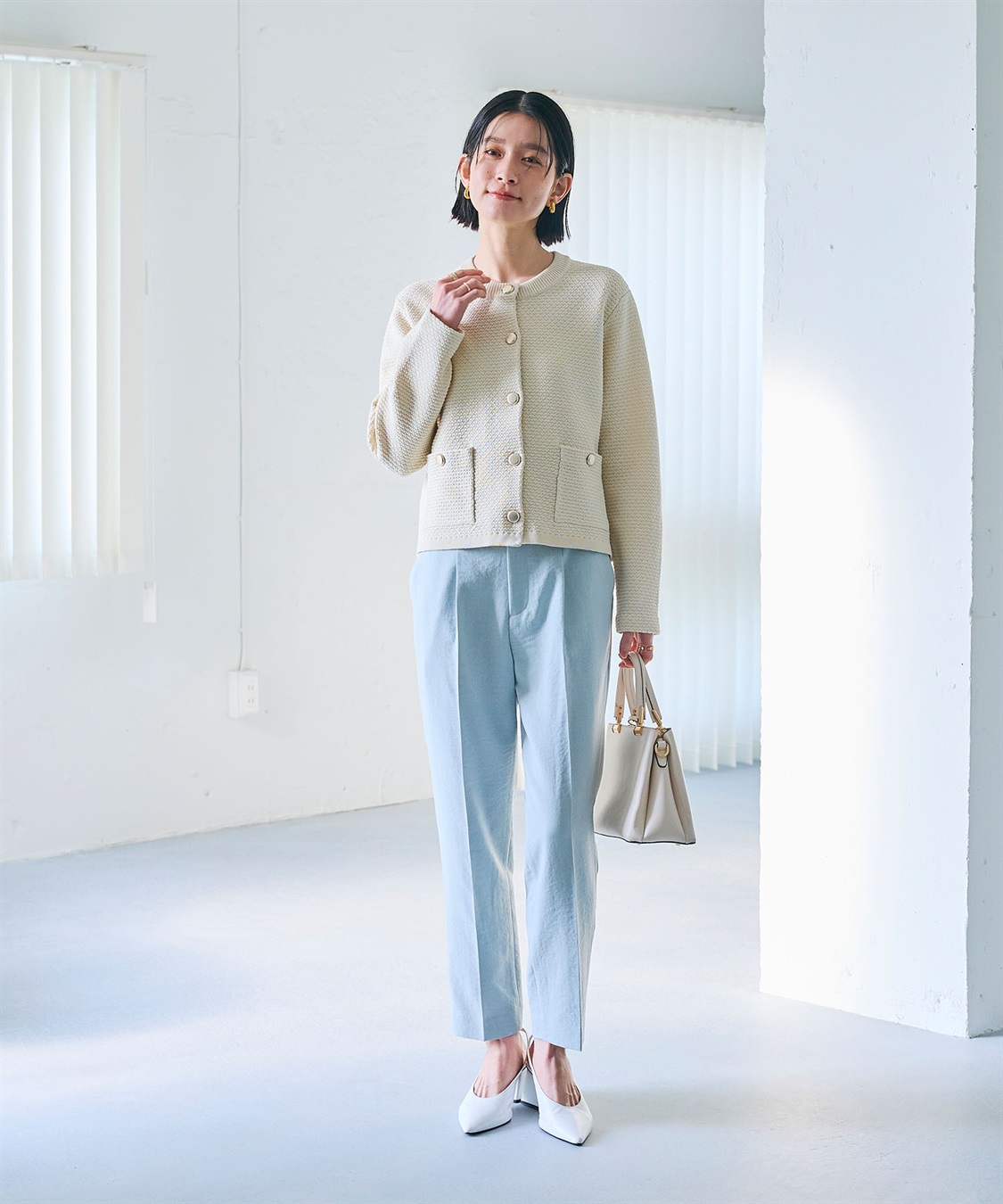 CROSS FUNCTION 《洗える》サマ美え 金釦ニットジャケット_sub_8