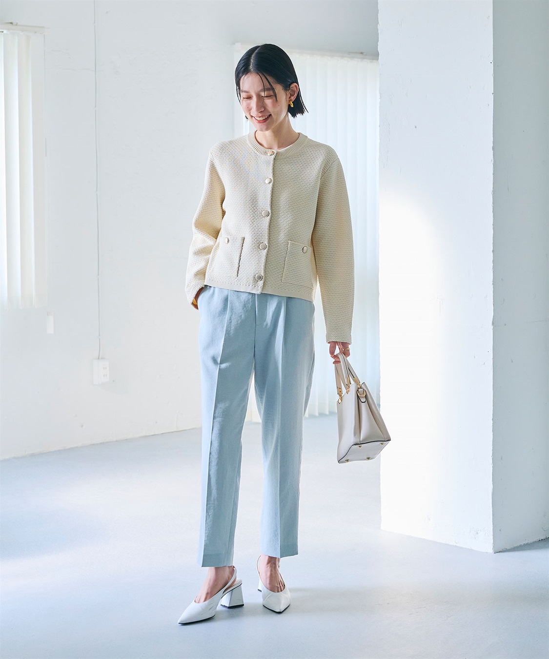 CROSS FUNCTION 《洗える》サマ美え 金釦ニットジャケット_sub_9