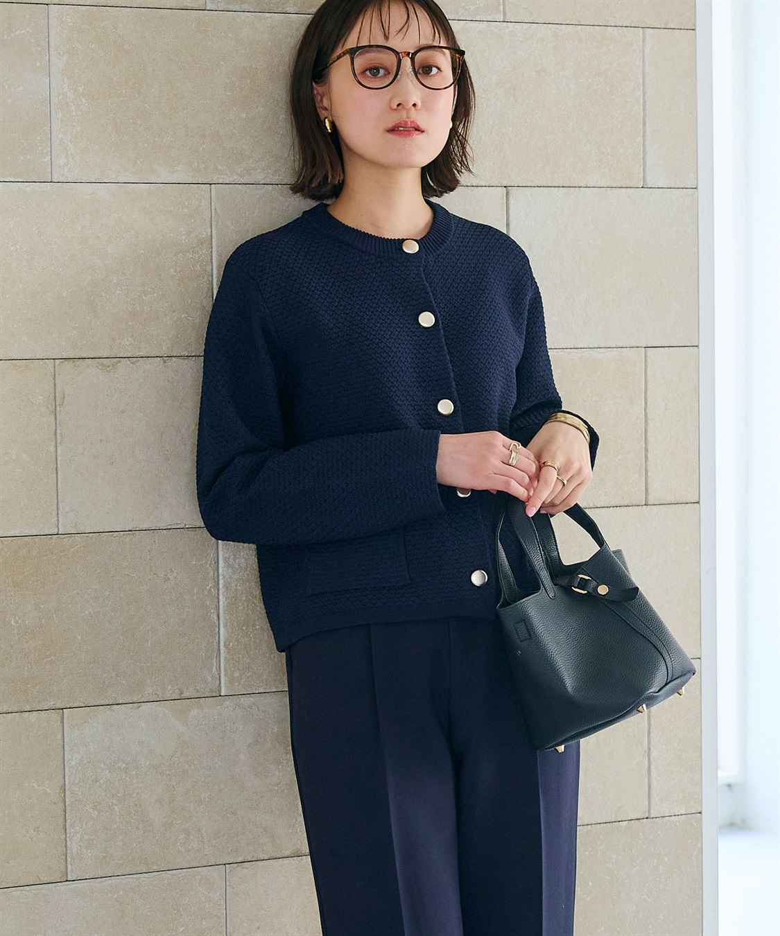 CROSS FUNCTION 《洗える》サマ美え 金釦ニットジャケット_sub_14