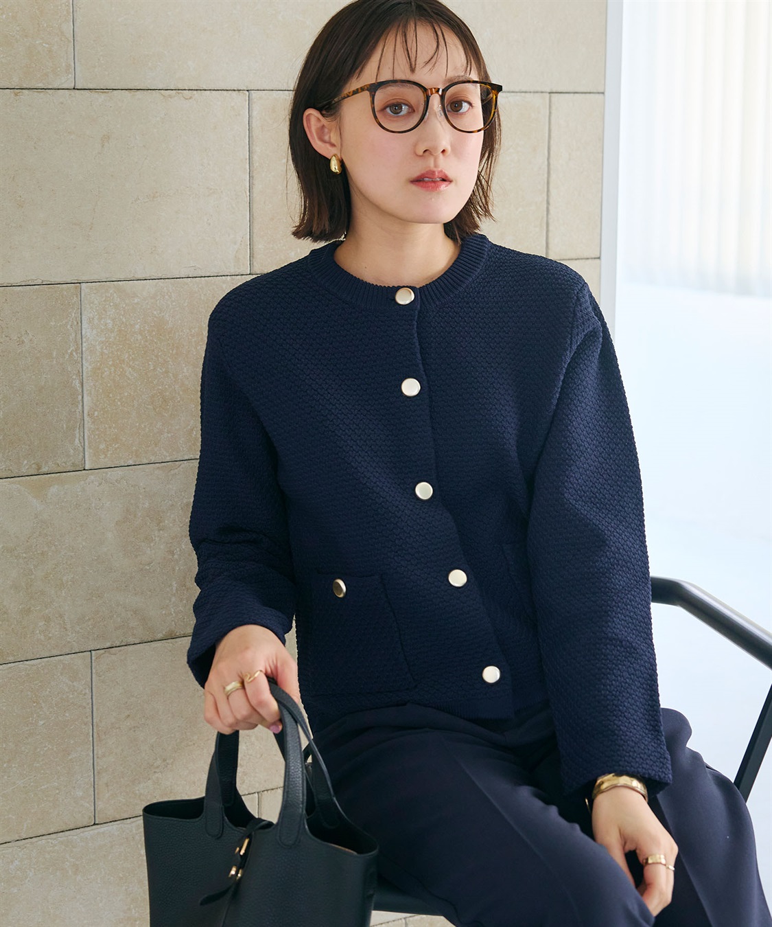 CROSS FUNCTION 《洗える》サマ美え 金釦ニットジャケット_sub_15