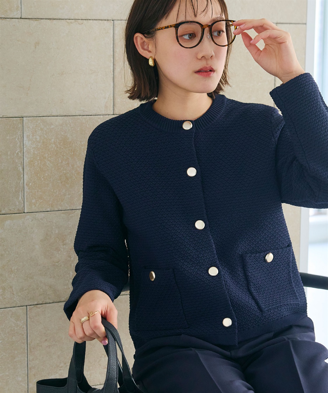 CROSS FUNCTION 《洗える》サマ美え 金釦ニットジャケット_sub_16
