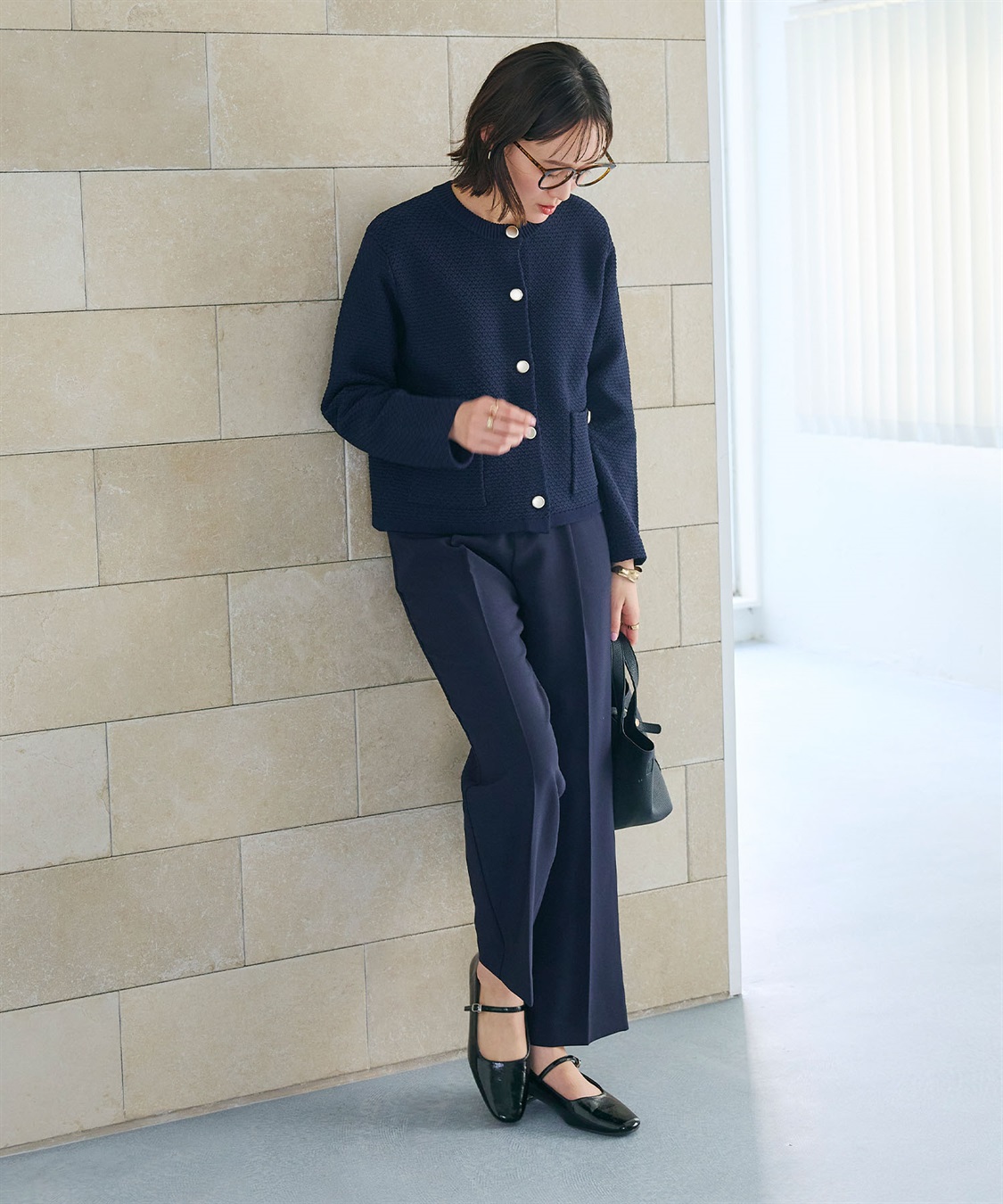 CROSS FUNCTION 《洗える》サマ美え 金釦ニットジャケット_sub_20