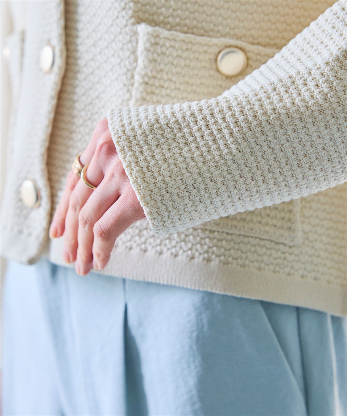 CROSS FUNCTION 《洗える》サマ美え 金釦ニットジャケット_sub_22