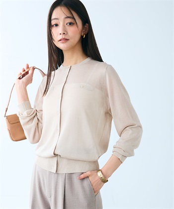 CROSS FUNCTION 《洗える》サマ美え フロントポケットシアーカーディガン_subthumb_2