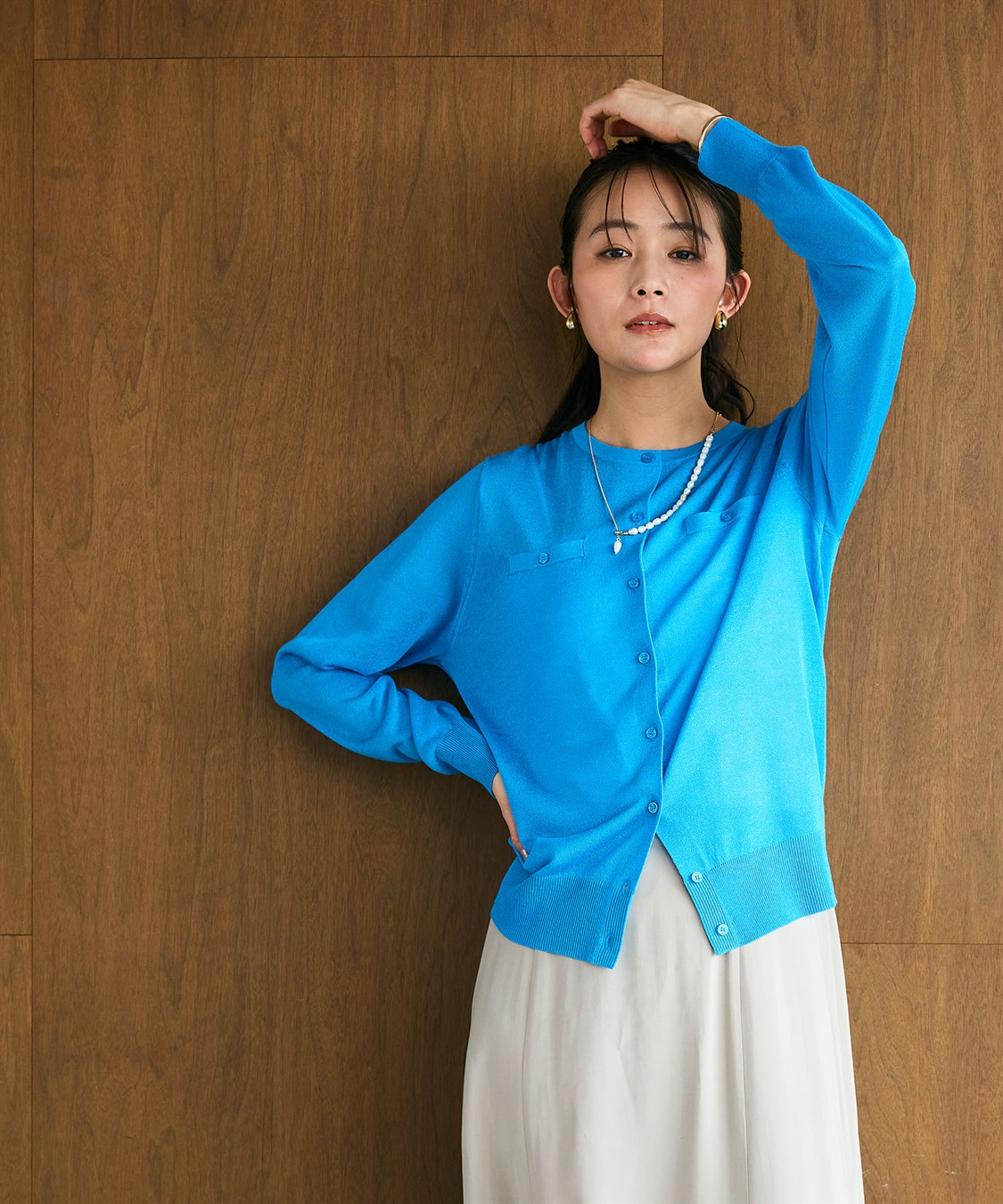 CROSS FUNCTION 《洗える》サマ美え フロントポケットシアーカーディガン_sub_5