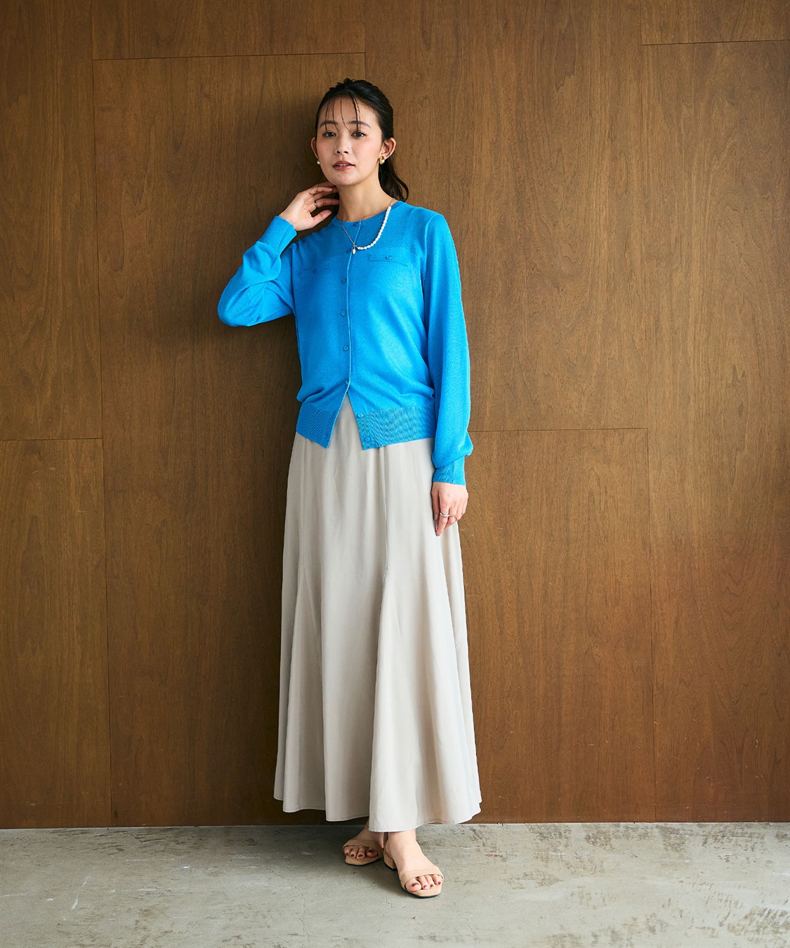 CROSS FUNCTION 《洗える》サマ美え フロントポケットシアーカーディガン_sub_8