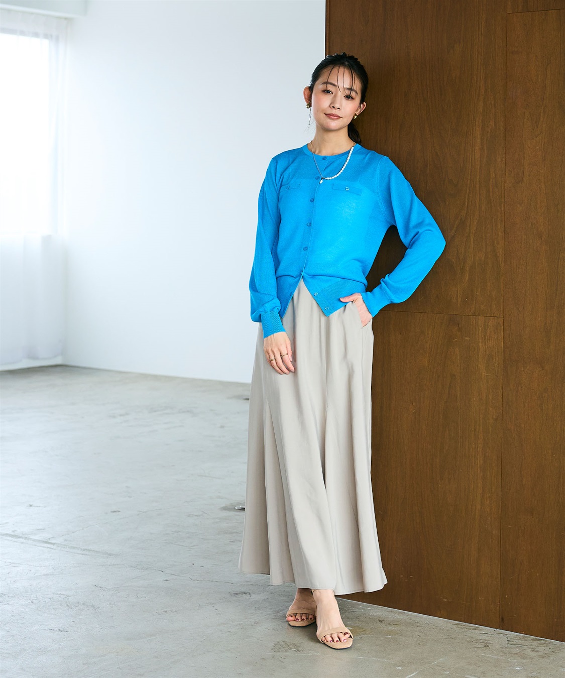 CROSS FUNCTION 《洗える》サマ美え フロントポケットシアーカーディガン_sub_10