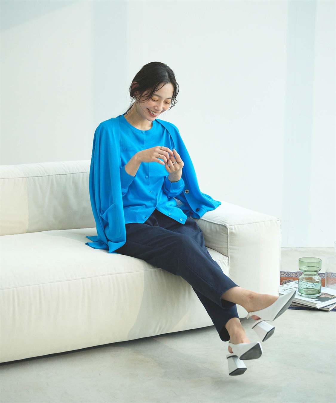 CROSS FUNCTION 《洗える》サマ美え フロントポケットシアーカーディガン_sub_12