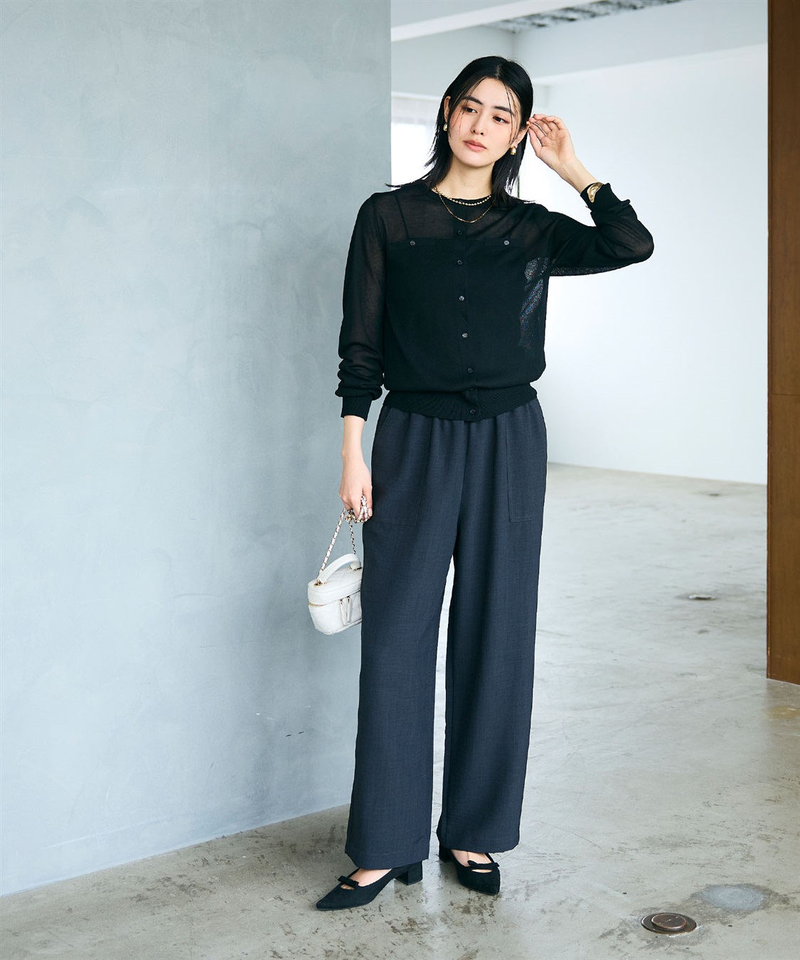 CROSS FUNCTION 《洗える》サマ美え フロントポケットシアーカーディガン_sub_15