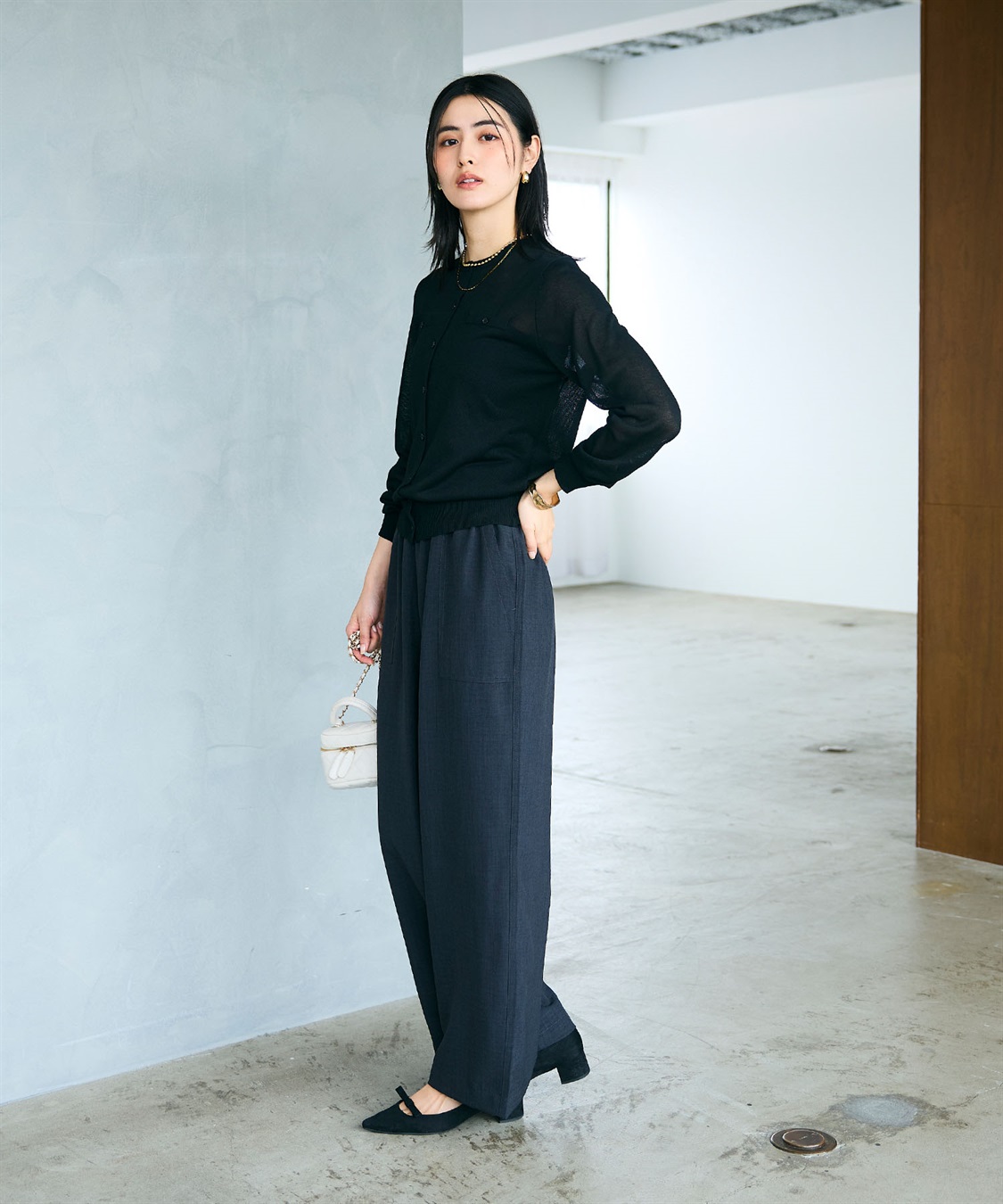 CROSS FUNCTION 《洗える》サマ美え フロントポケットシアーカーディガン_sub_16