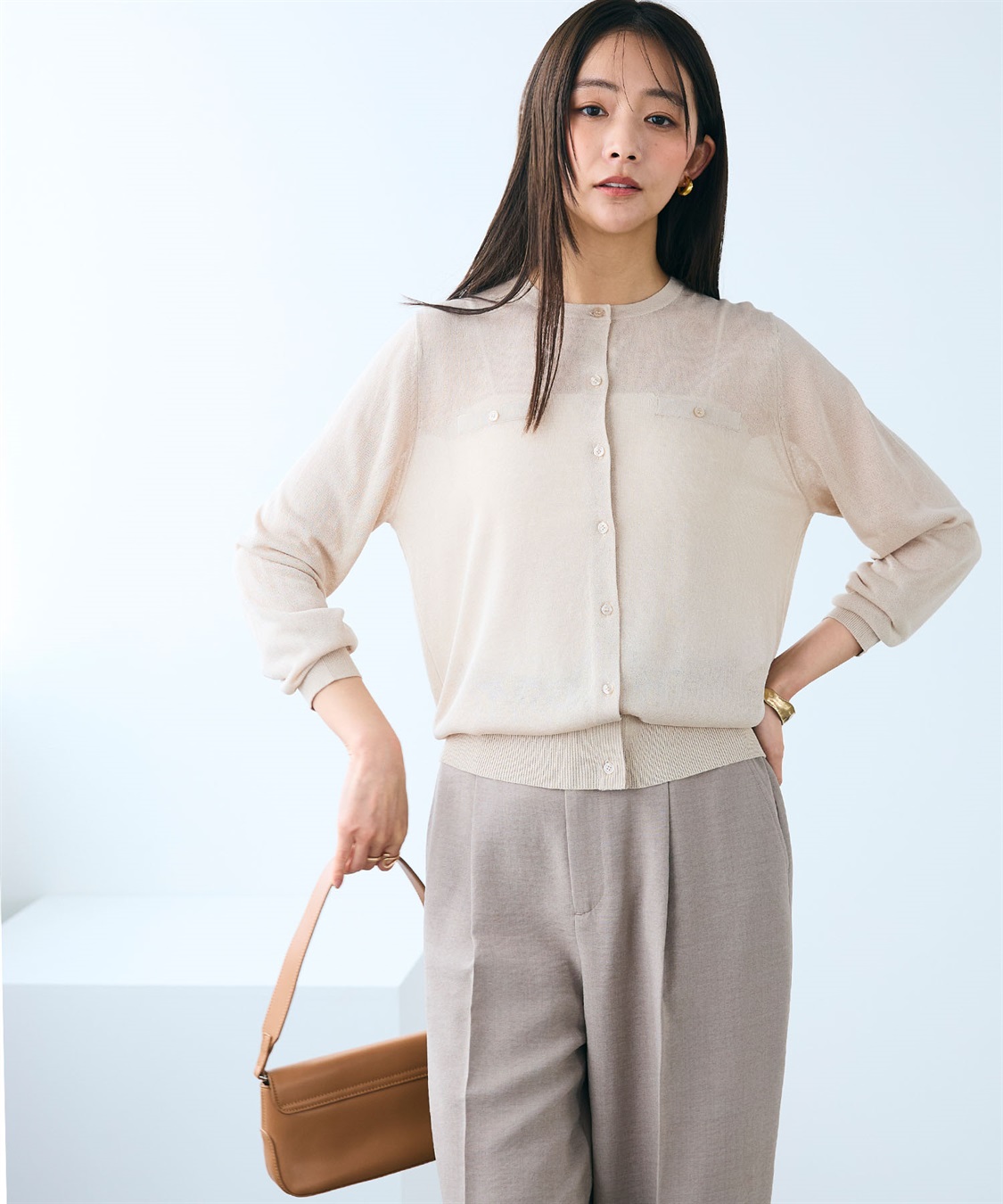 CROSS FUNCTION 《洗える》サマ美え フロントポケットシアーカーディガン_sub_17