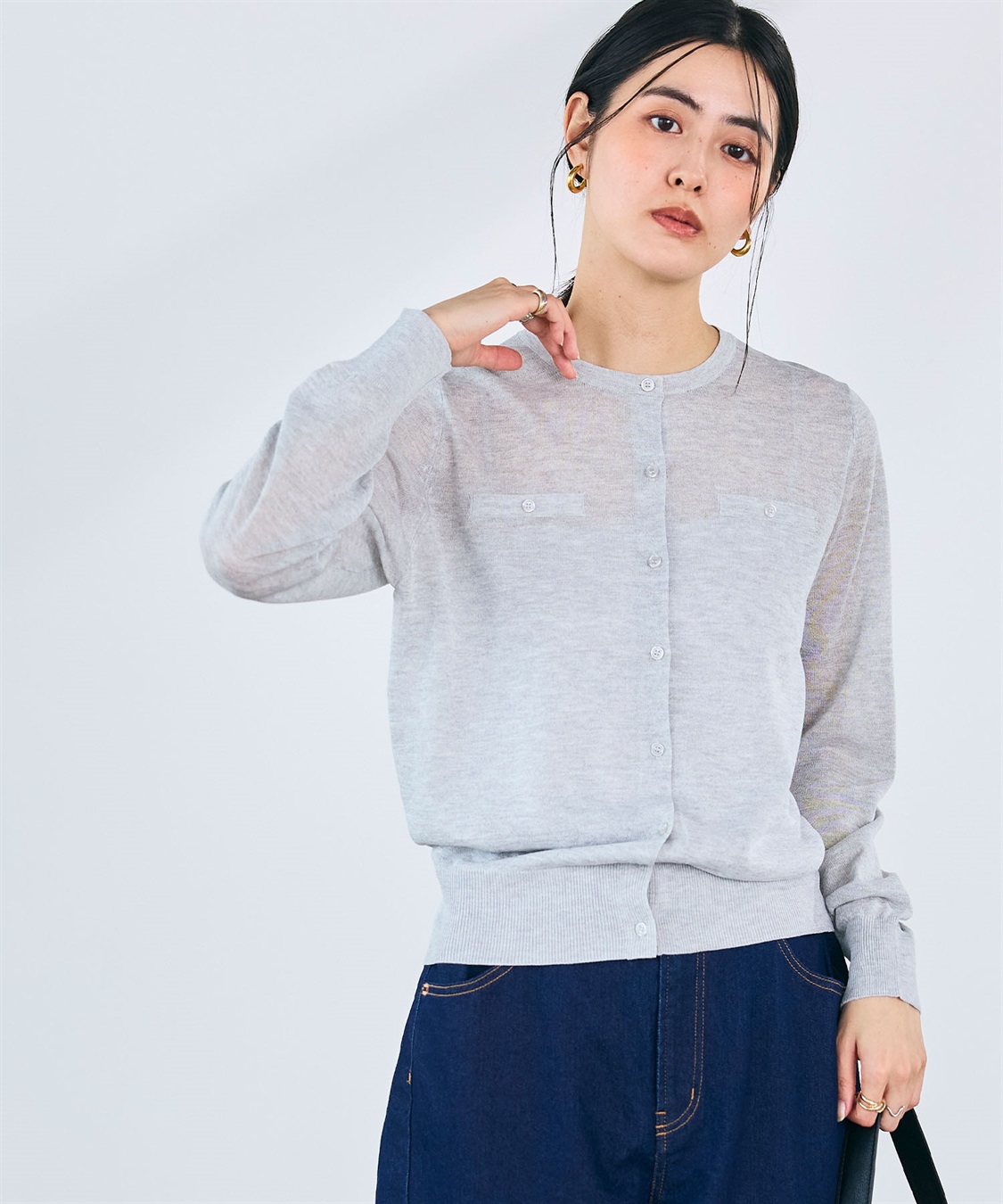 CROSS FUNCTION 《洗える》サマ美え フロントポケットシアーカーディガン_sub_22
