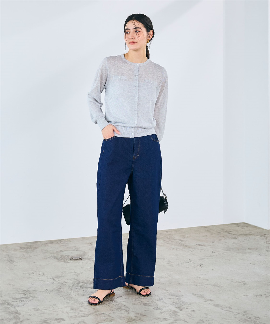 CROSS FUNCTION 《洗える》サマ美え フロントポケットシアーカーディガン_sub_25