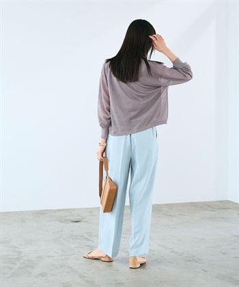 CROSS FUNCTION 《洗える》サマ美え シアーリブニットVネックカーディガン_subthumb_12