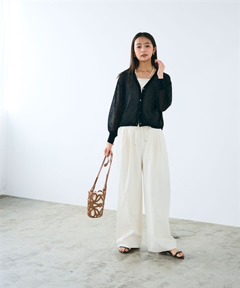 CROSS FUNCTION 《洗える》サマ美え シアーリブニットVネックカーディガン_subthumb_20