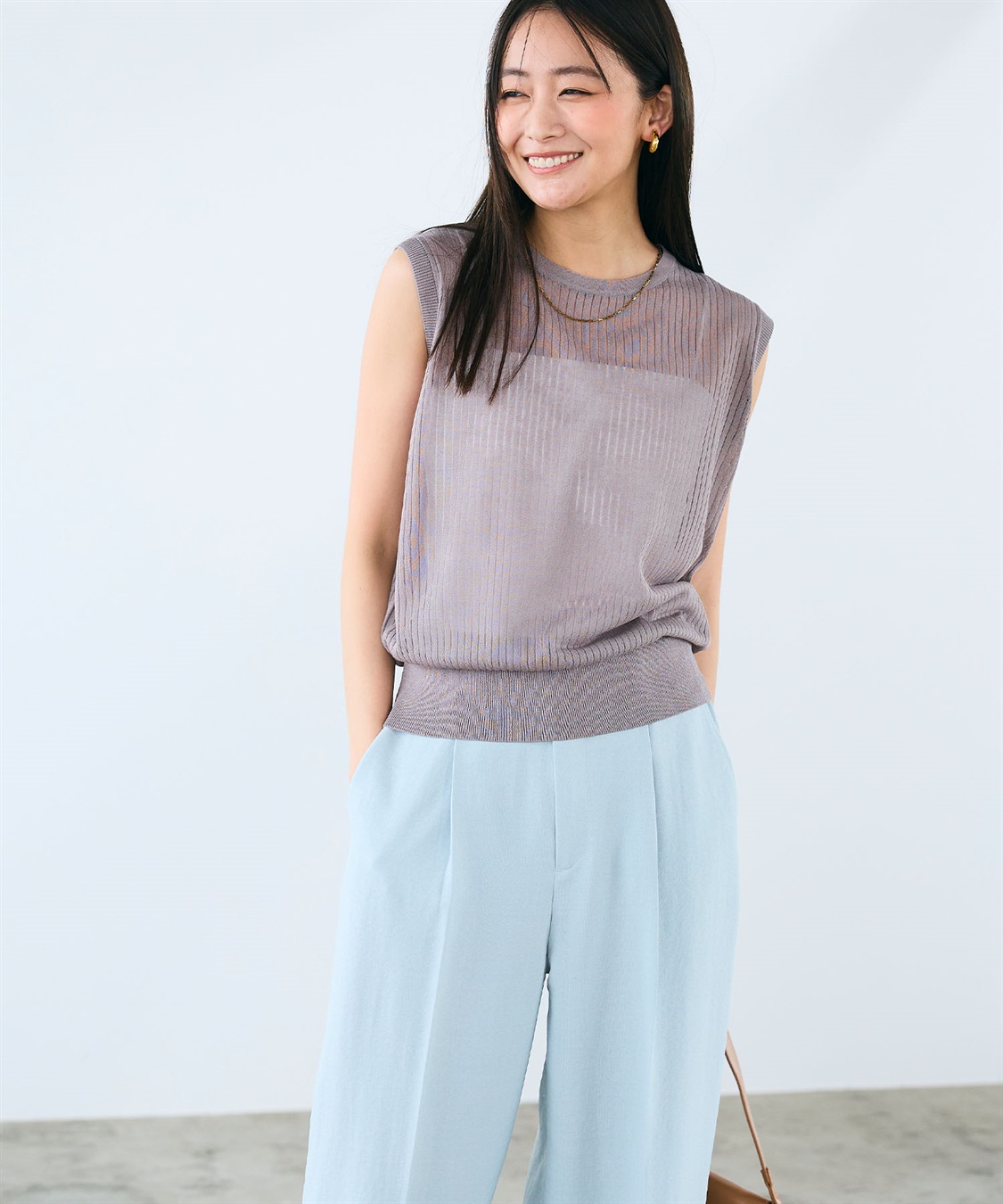 CROSS FUNCTION 《洗える》サマ美え シアーリブニットベスト_sub_5