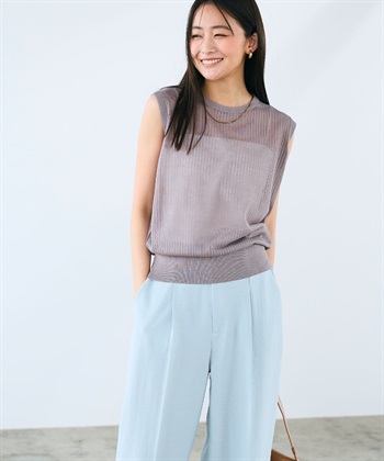 CROSS FUNCTION 《洗える》サマ美え シアーリブニットベスト_subthumb_5