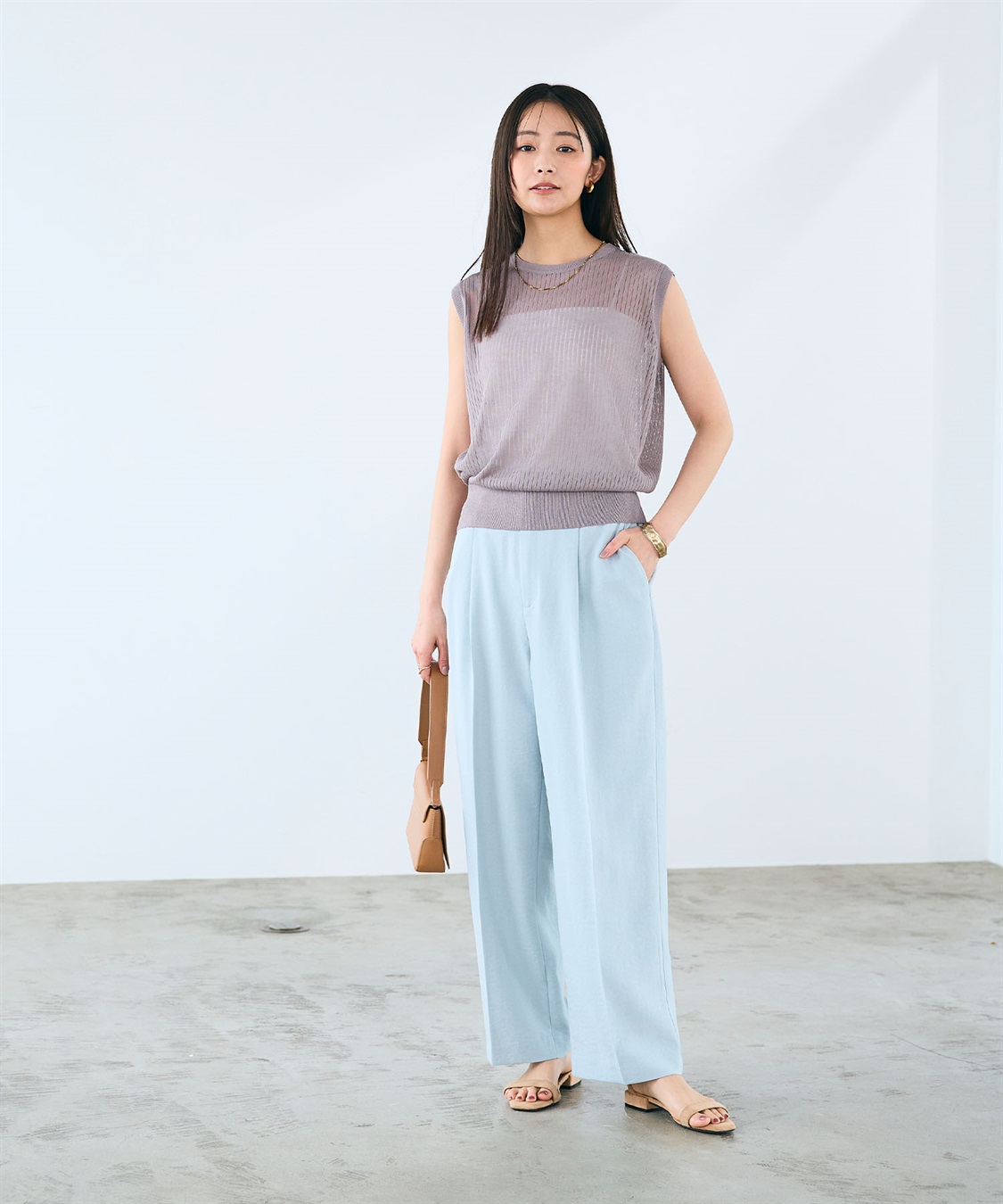 CROSS FUNCTION 《洗える》サマ美え シアーリブニットベスト_sub_7