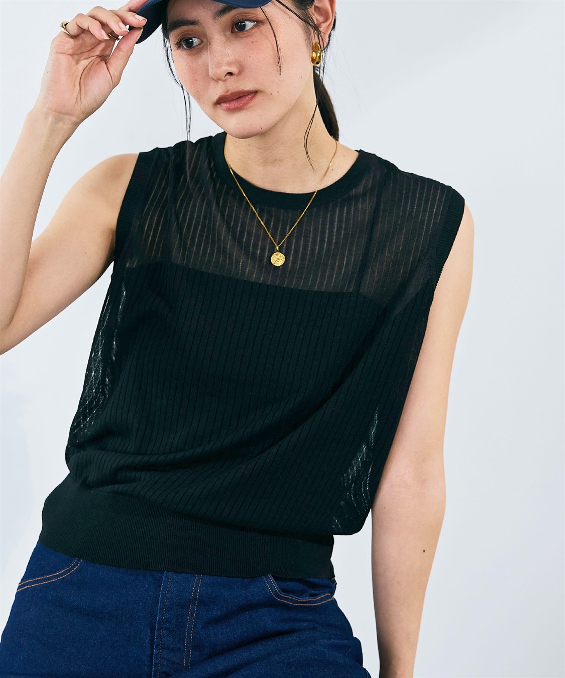 CROSS FUNCTION 《洗える》サマ美え シアーリブニットベスト_sub_12