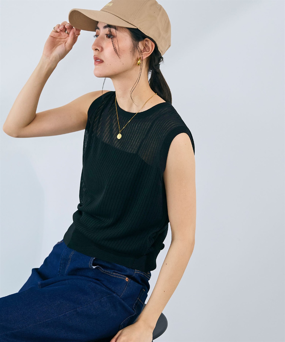 CROSS FUNCTION 《洗える》サマ美え シアーリブニットベスト_sub_13