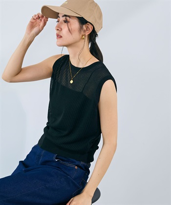 CROSS FUNCTION 《洗える》サマ美え シアーリブニットベスト_subthumb_13