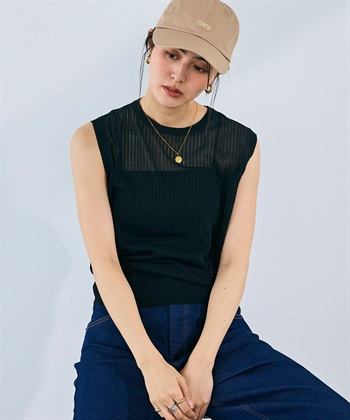 CROSS FUNCTION 《洗える》サマ美え シアーリブニットベスト_subthumb_14