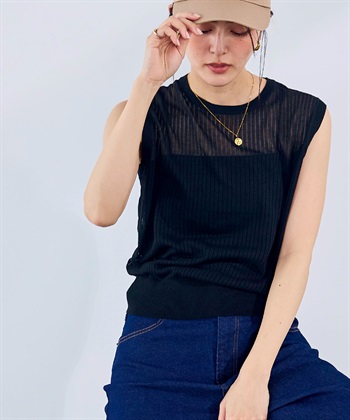 CROSS FUNCTION 《洗える》サマ美え シアーリブニットベスト_subthumb_15