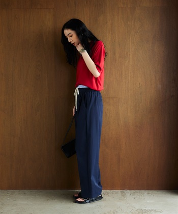 CROSS FUNCTION 《洗える》サマ美え 配色サマーニットポロトップス_subthumb_9