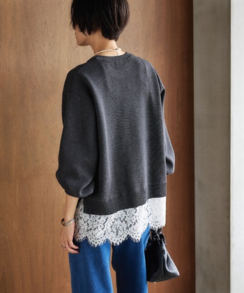 CROSS FUNCTION 《洗える》レースレイヤードデザインニット_subthumb_16