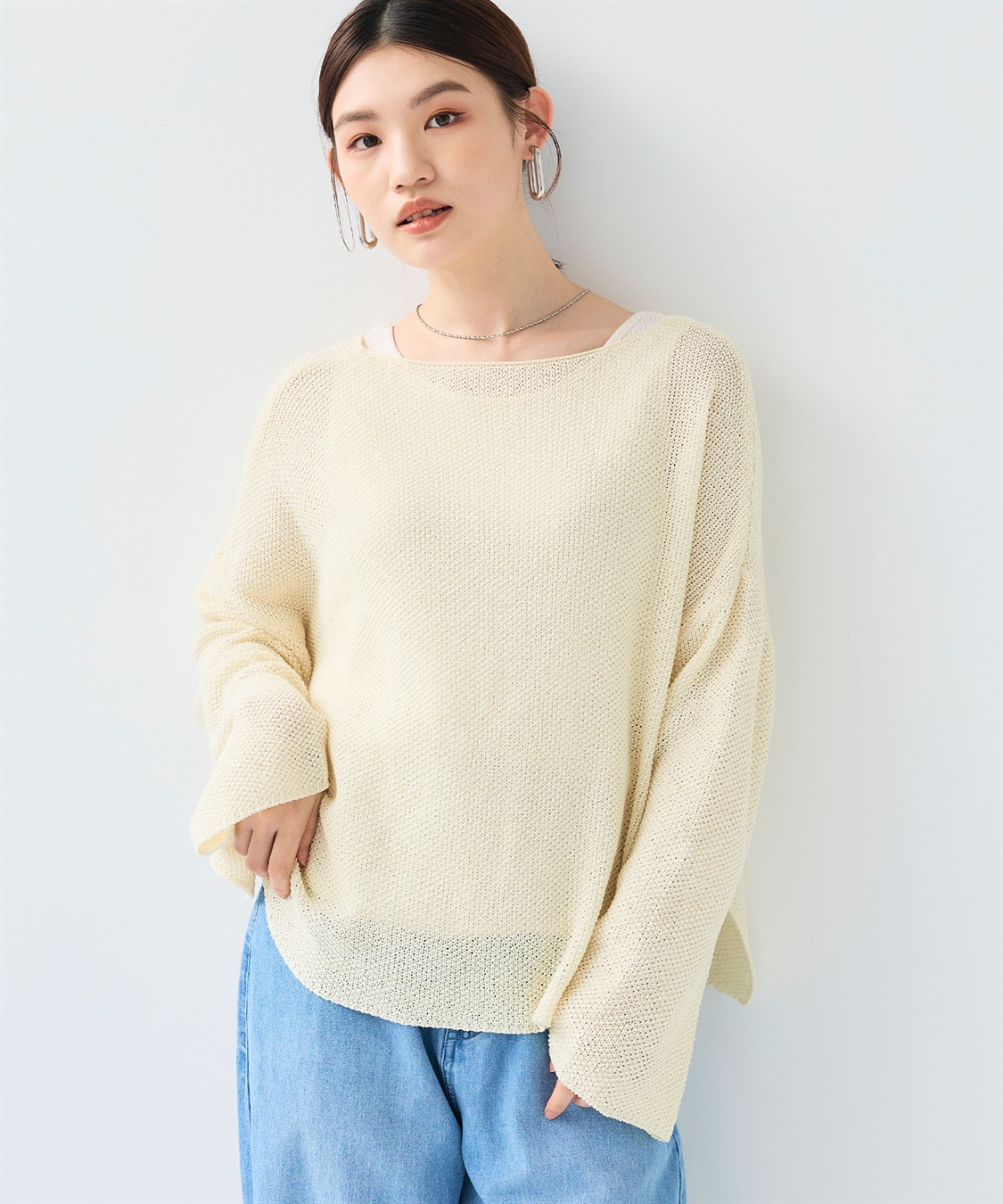 CROSS FUNCTION 《洗える》エブ楽 ルーズクラフトニットプルオーバー_sub_3