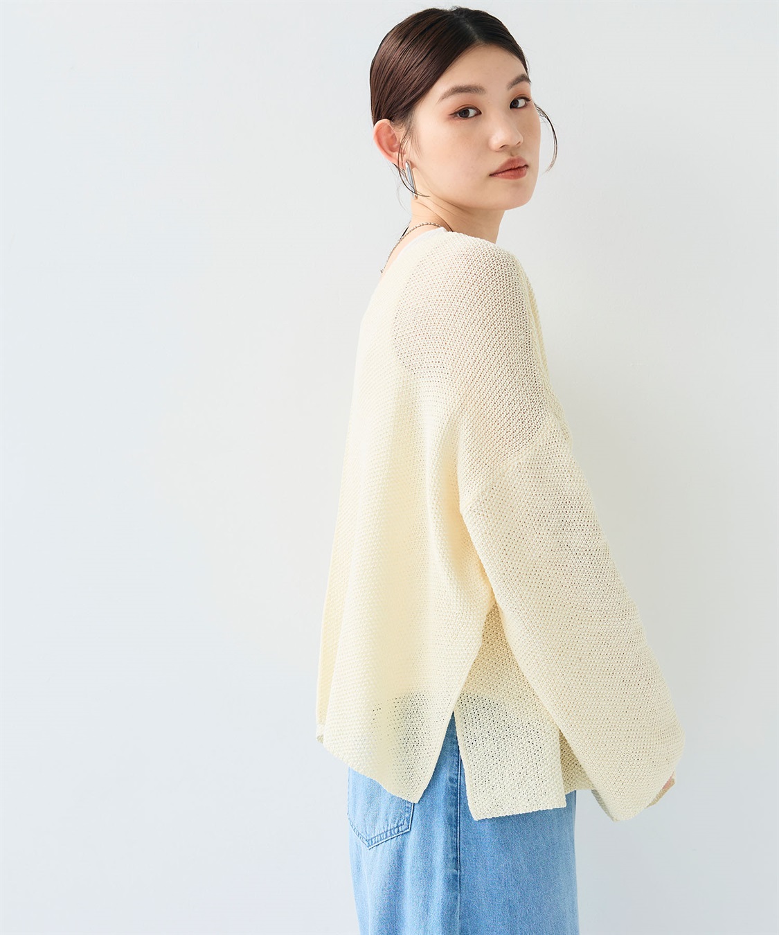 CROSS FUNCTION 《洗える》エブ楽 ルーズクラフトニットプルオーバー_sub_4