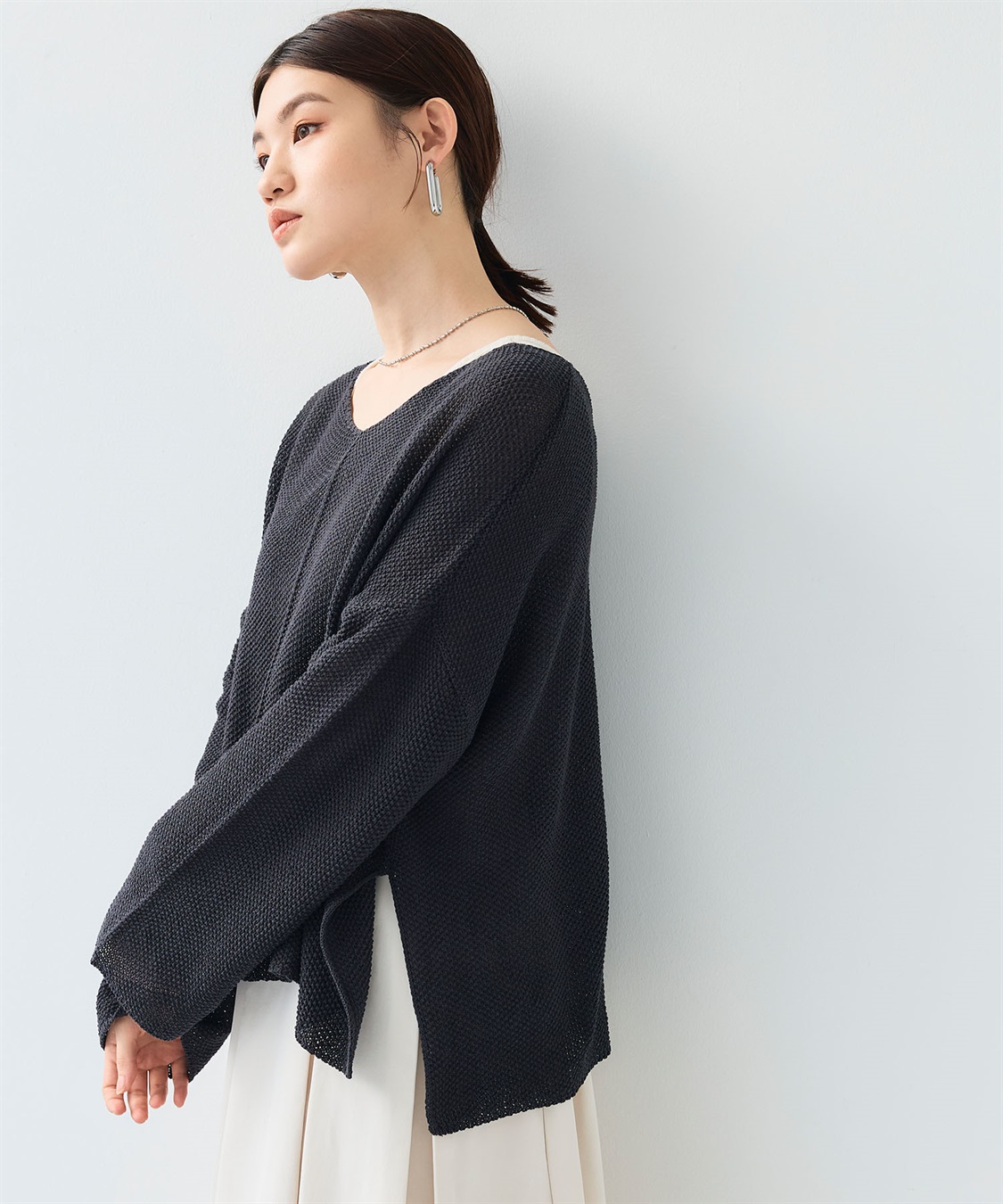 CROSS FUNCTION 《洗える》エブ楽 ルーズクラフトニットプルオーバー_sub_14