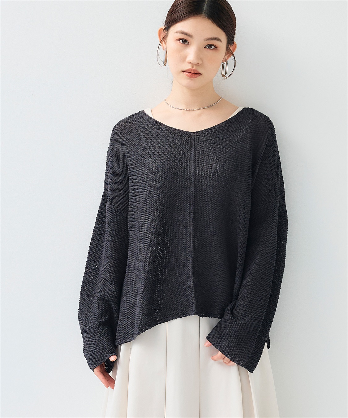 CROSS FUNCTION 《洗える》エブ楽 ルーズクラフトニットプルオーバー_sub_15