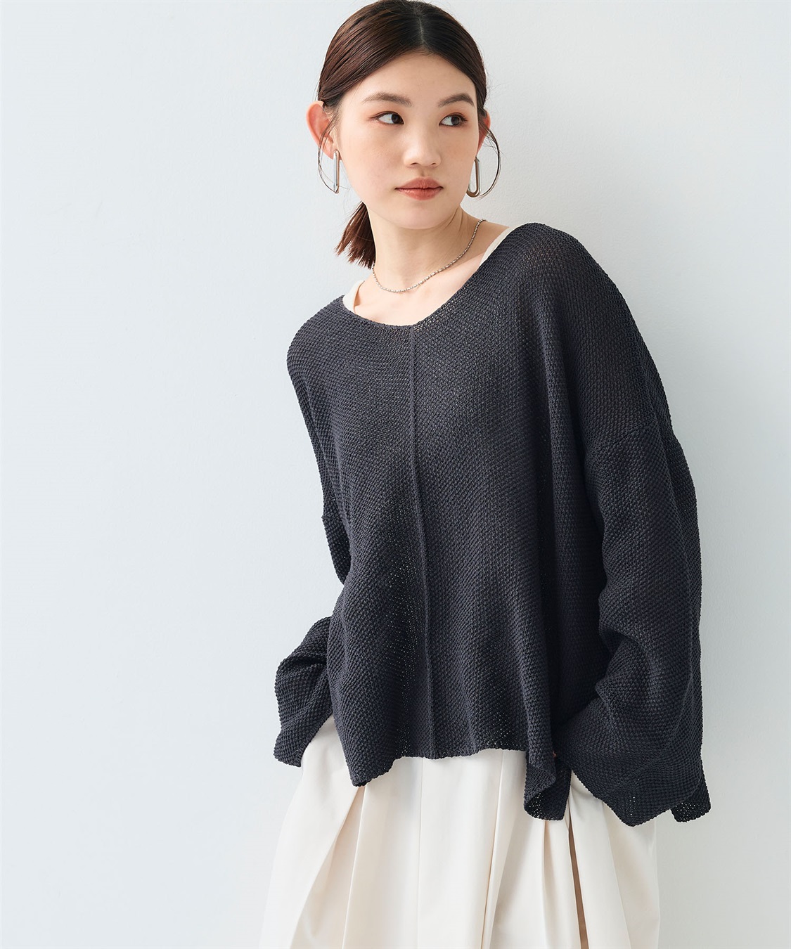 CROSS FUNCTION 《洗える》エブ楽 ルーズクラフトニットプルオーバー_sub_17