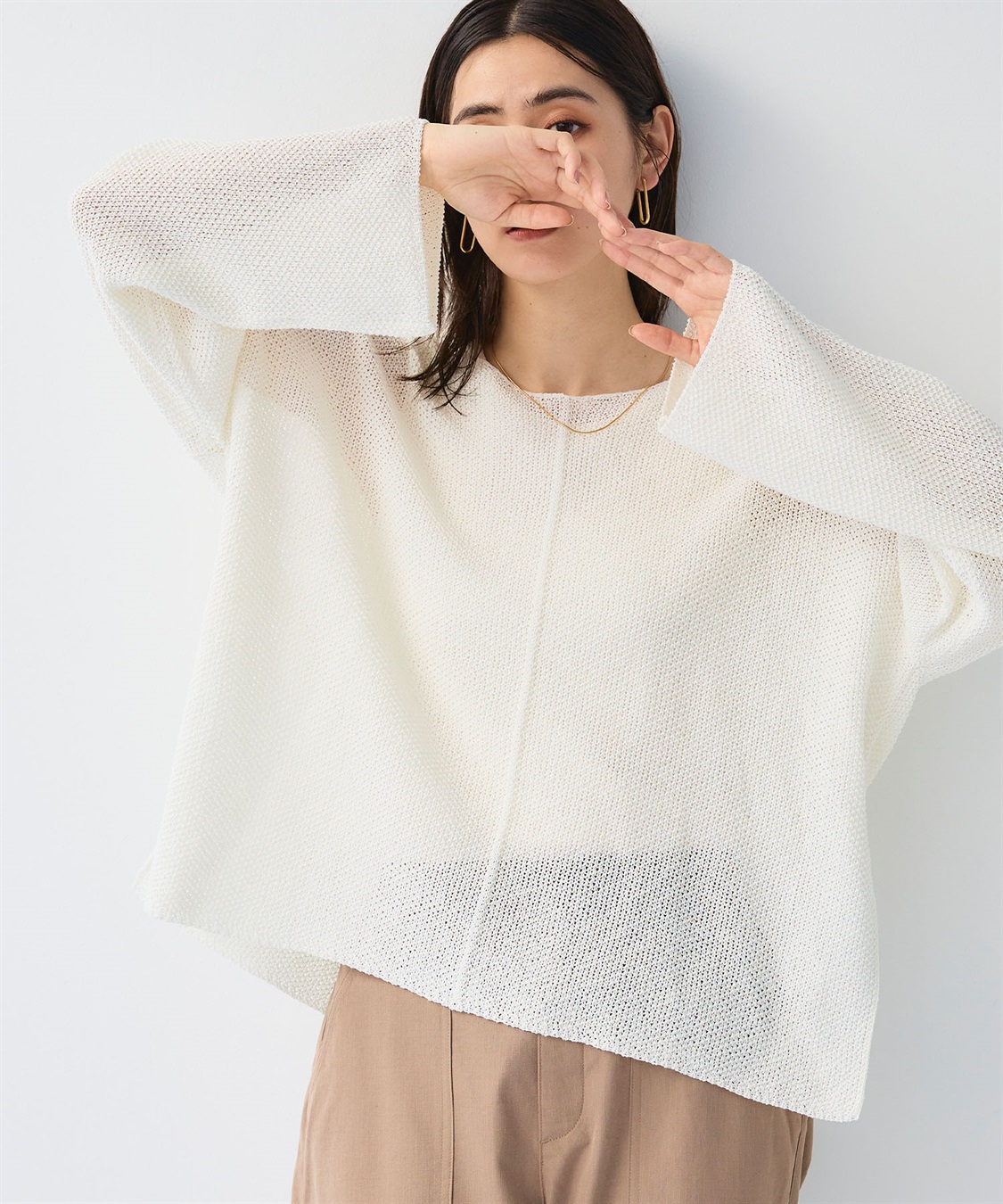 CROSS FUNCTION 《洗える》エブ楽 ルーズクラフトニットプルオーバー_sub_22