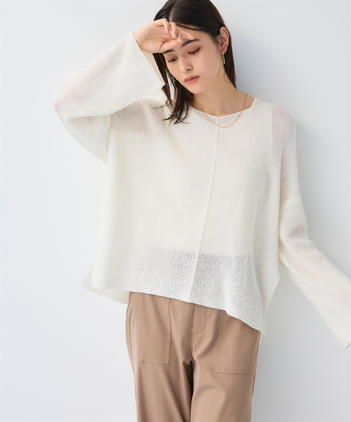 CROSS FUNCTION 《洗える》エブ楽 ルーズクラフトニットプルオーバー_sub_25