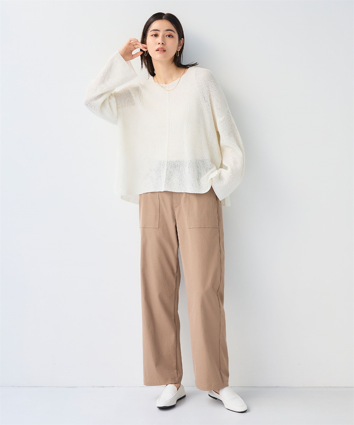 CROSS FUNCTION 《洗える》エブ楽 ルーズクラフトニットプルオーバー_sub_26